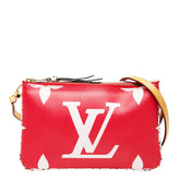 ルイ ヴィトン モノグラム ジャイアント ポシェット ドゥーブル ジップ 斜め掛け ショルダーバッグ M67561 ルージュ レッド ピンク PVC レザー レディース LOUIS VUITTON 【中古】